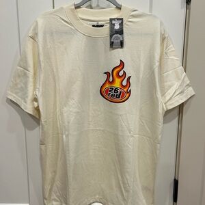 Men's Cream Flame Graphic Tee
